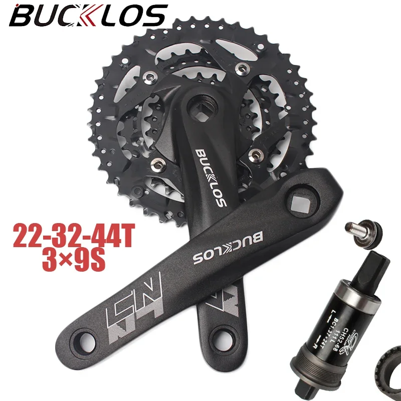 BUCKLOS 104BCD 64BCD hora jízdní kolo crankset 22T 32T 44T MTB chainring 3*9 rychlost trojnásobný crankset hranatý díra kliková MTB díl