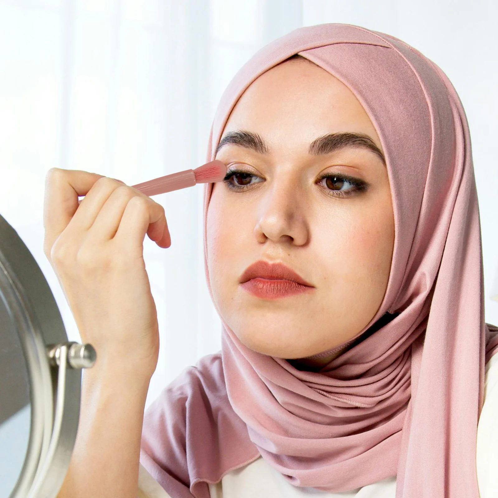 

Set Portable Makeup Brush Set Mini Travel Mirror Case Essential Brush Complete Makeup Travel Mirror Case