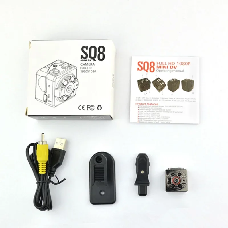 SQ8 Mini Action Cam Sensor Motion Recorder Mini Battery Camera Sport DV Camera 1080P Full HD Small Car DVR Dash Cam Camcorder IR