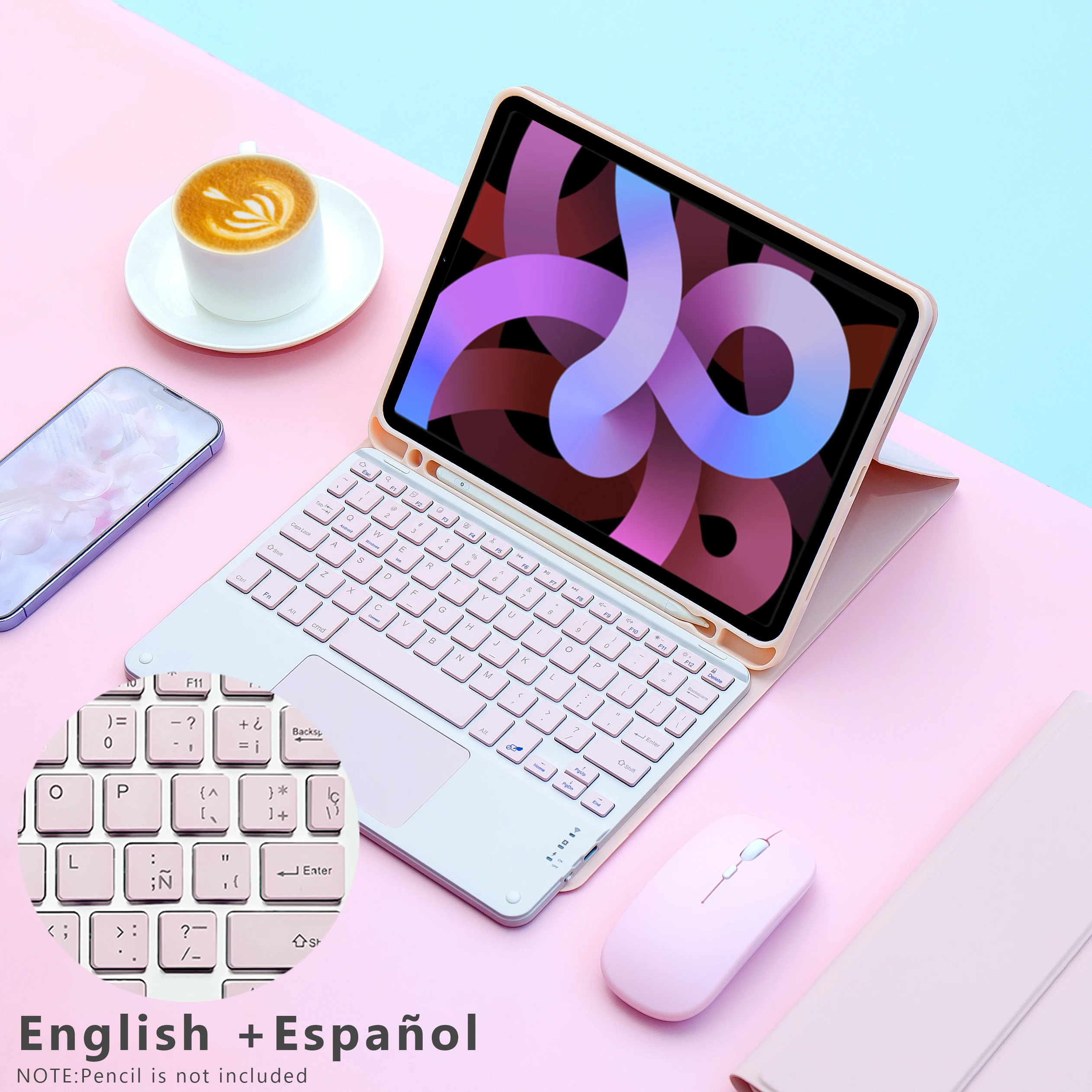 Magic toetsenbord Draadloze Muis Voor iPad 9e Generatie Case A16 iPad 10.2 7e 8e Cover iPad Pro 11 M4 Air M3 10e Air 5/4 Funda
