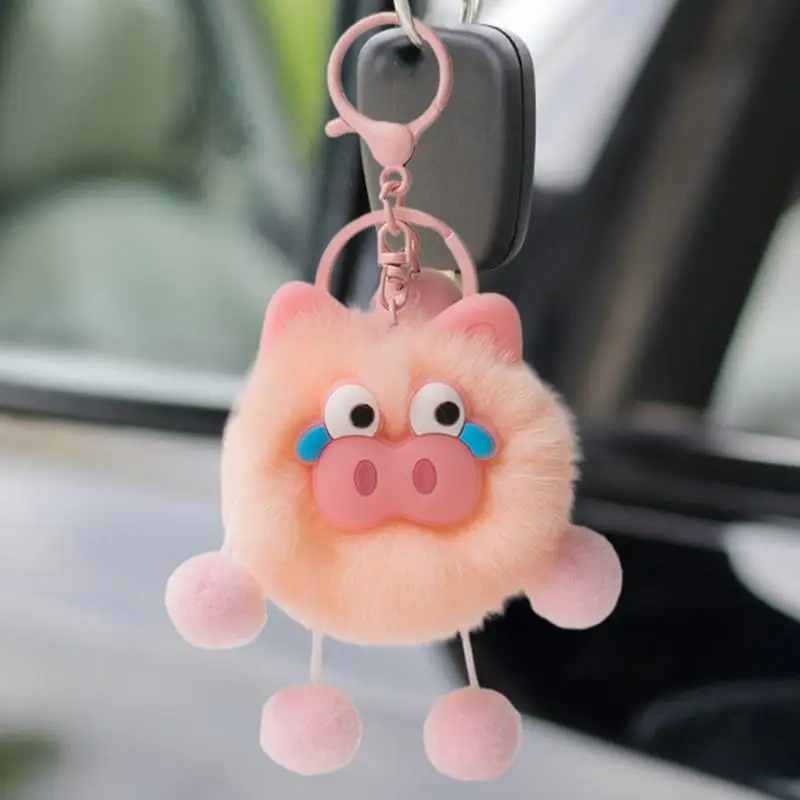 Plush Key Pendant Plush Animal Doll Pendant Keychain Bright Colors Pendant Keyring For Car Keys Bags Backpack Mobile Phone