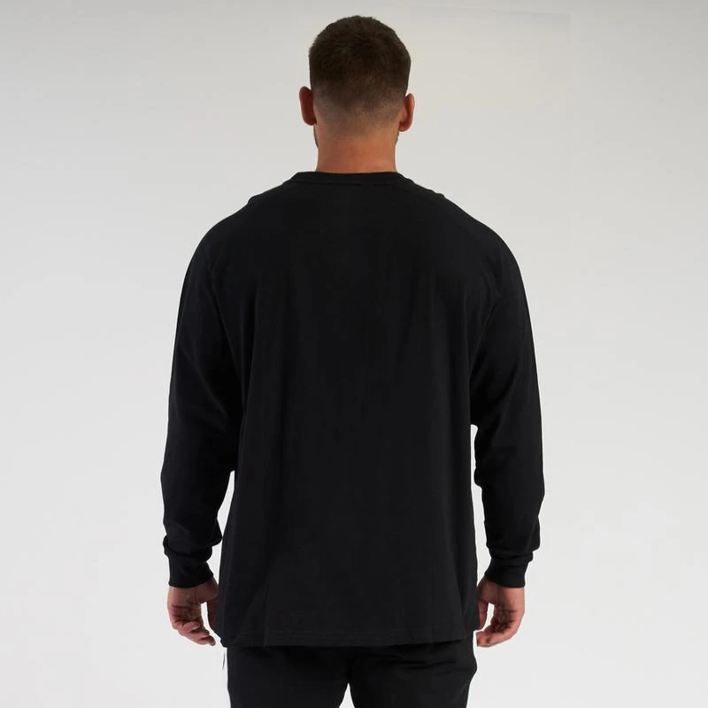 Oversized Loose Long Sleeve T Shirt Mens Fashion Streetwear Hip Hop Fitness T-shirt Spring Plian Gym Clothing Workout Tshirt