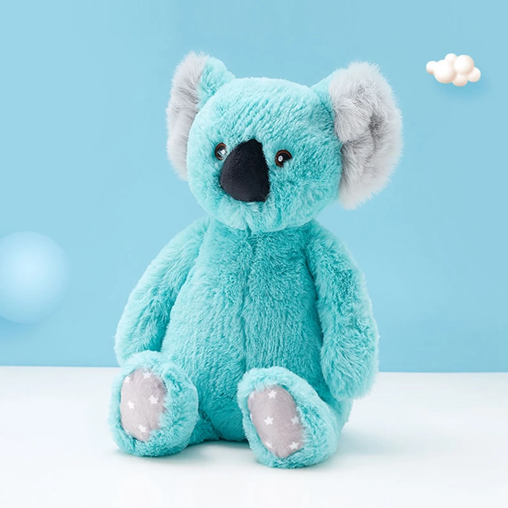 35CM Blue Variant Koala Plush Toy Cute Koala Long Hair Sleeping Pillow Animal Doll Christmas Birthday Gift For Children