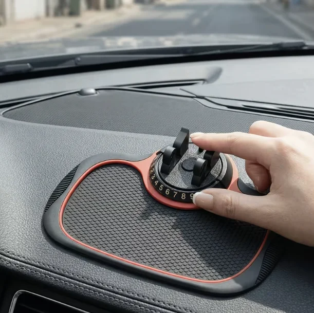 Multi Functional Car anti Slip Pad Phone Holder (including Temporary Parking Sign), Suitable for Dashboard Navigation, Key Storage, the Best Gift for family and Friends, Birthday Gift, Holiday Gift