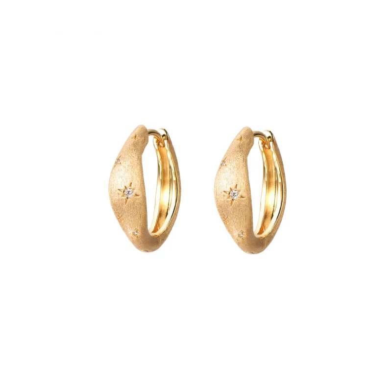 

European and American fashion minimalist style gold brushed earrings, simple and unique temperament