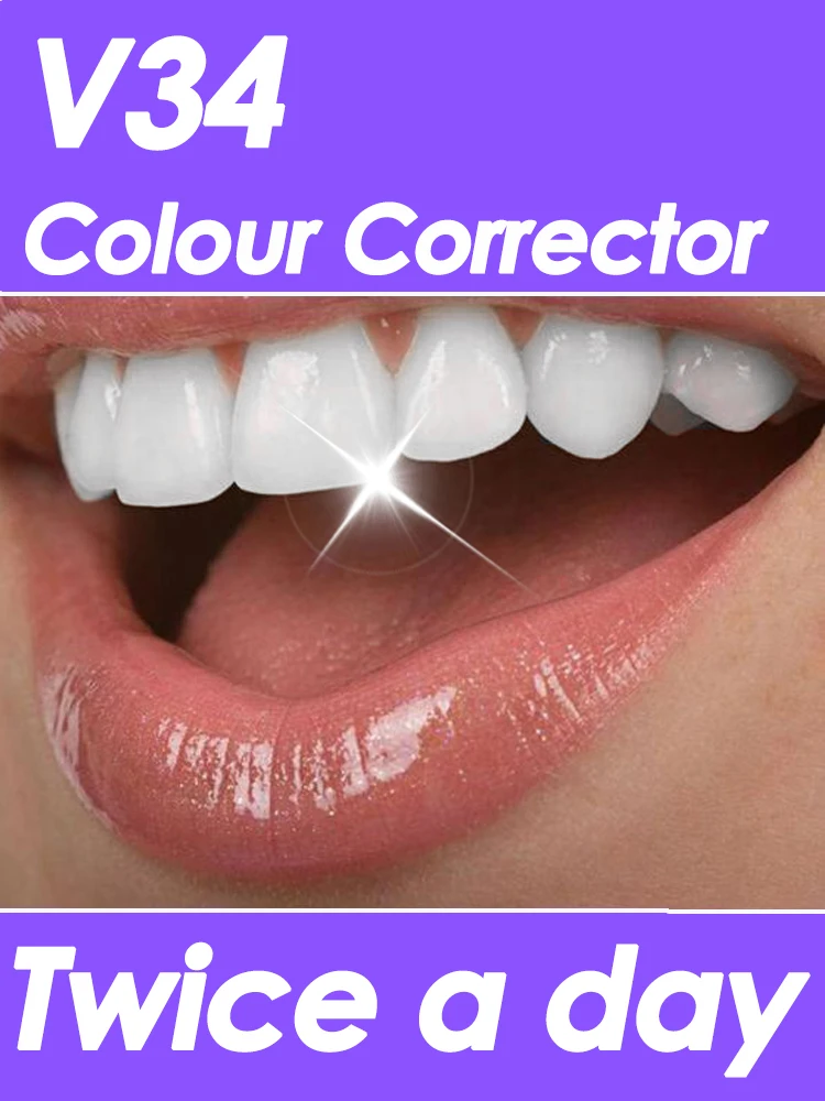 

V34 Colour Purple Toothpaste Teeth Whitening Products Tooth Brightening Essence Care Oral Stain Fresh Breath