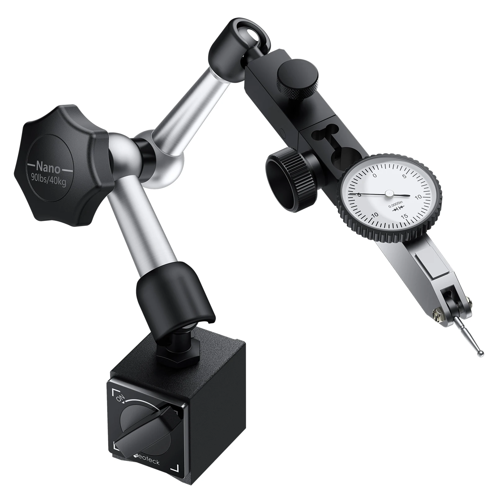 

Neoteck 0-0.03"/0.0005" Dial Test Indicator Magnetic Base Gauge with Fine Adjustment Industrial Measuring Tool
