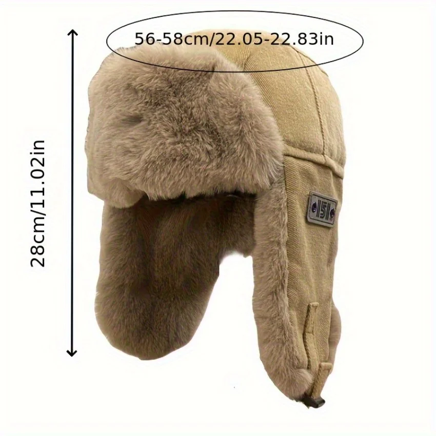 

Winter hat with thick velvet for women's cycling warm and ear protection windproof and cold proof Lei Feng hat plush flying hat