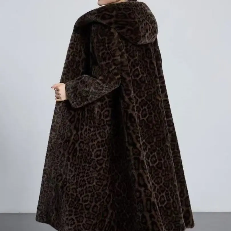 フェイクファーマキシコートコートレディーススタンドアップパフイベント女性オートバイジャケットストリートウェアファンシーテンダースチームパンクグラデーション手作り