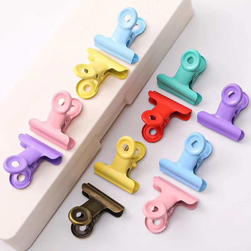 5 stks/set Meerdere Kleuren Vintage Metalen Paperclip Bindmiddel Clips Grip Klemmen Ticket Papier Document Kantoor School Briefpapier 30MM