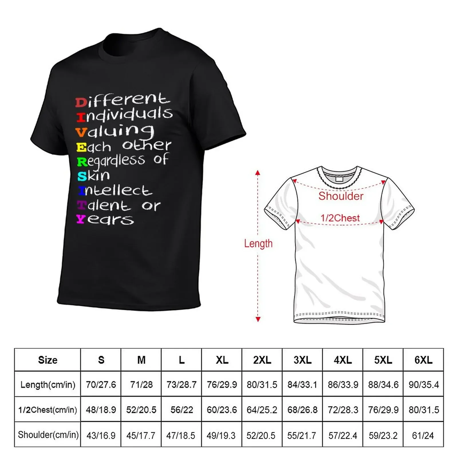 Diversity And It's Benefits - Value Everyone's Uniqueness T-Shirt anime figures blanks funny t shirts for men