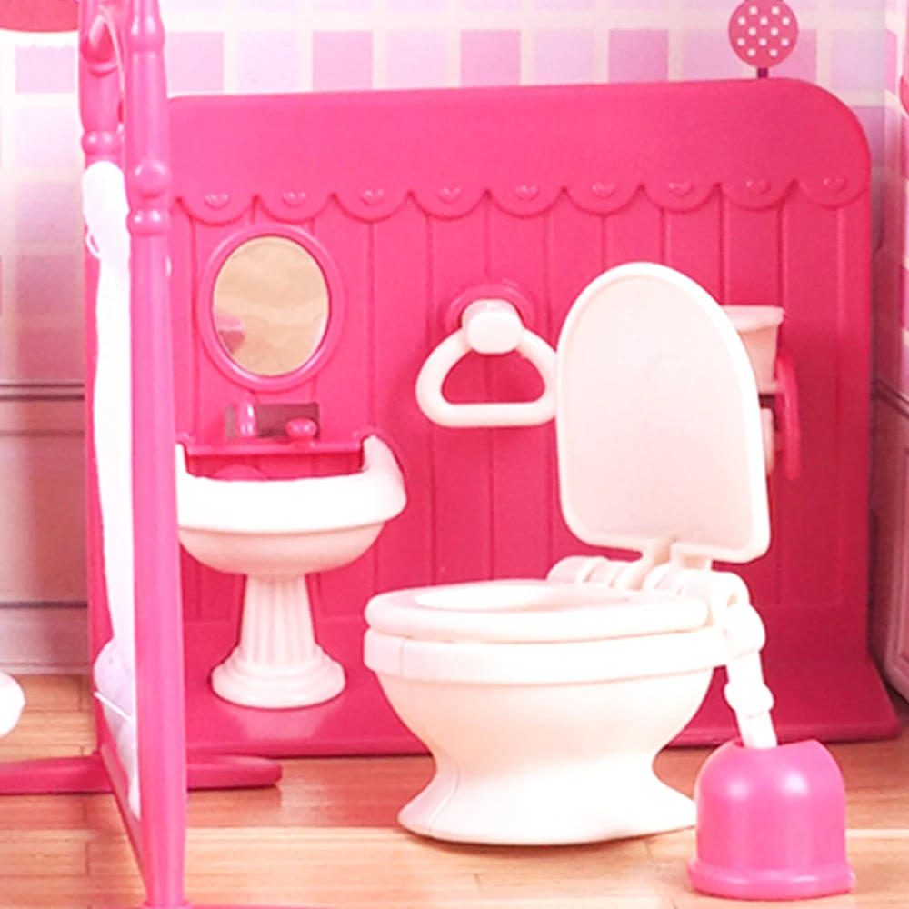 3D 골판지 퍼즐 코알라 욕실 인형 집 1:12 미니 세면대 욕조 모델 성능 장난감 미니어처 가구 선물