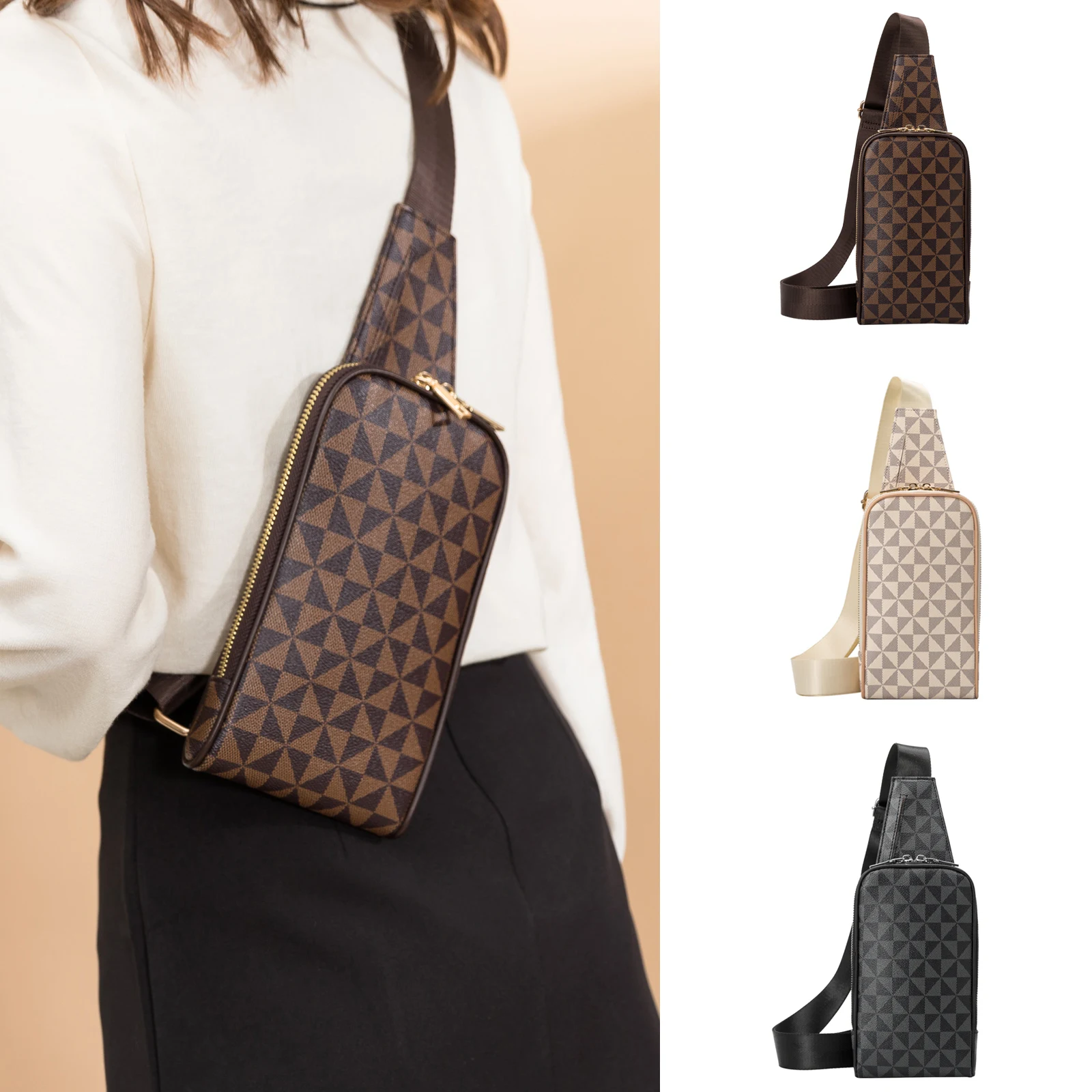 

Luxury Small Thin Chest Bags for Women Crossbody Bag Men Sling Pack Designer Chest Pack Outdoors Short Trip Shoulder Bag Unisex