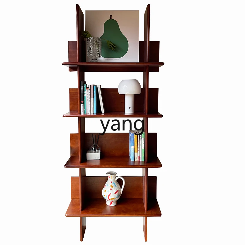 

Yjq Solid Wood Multi-Layer Storage Rack Storage Mid-Ancient Wall Bookshelf Creative Storage Rack Floor