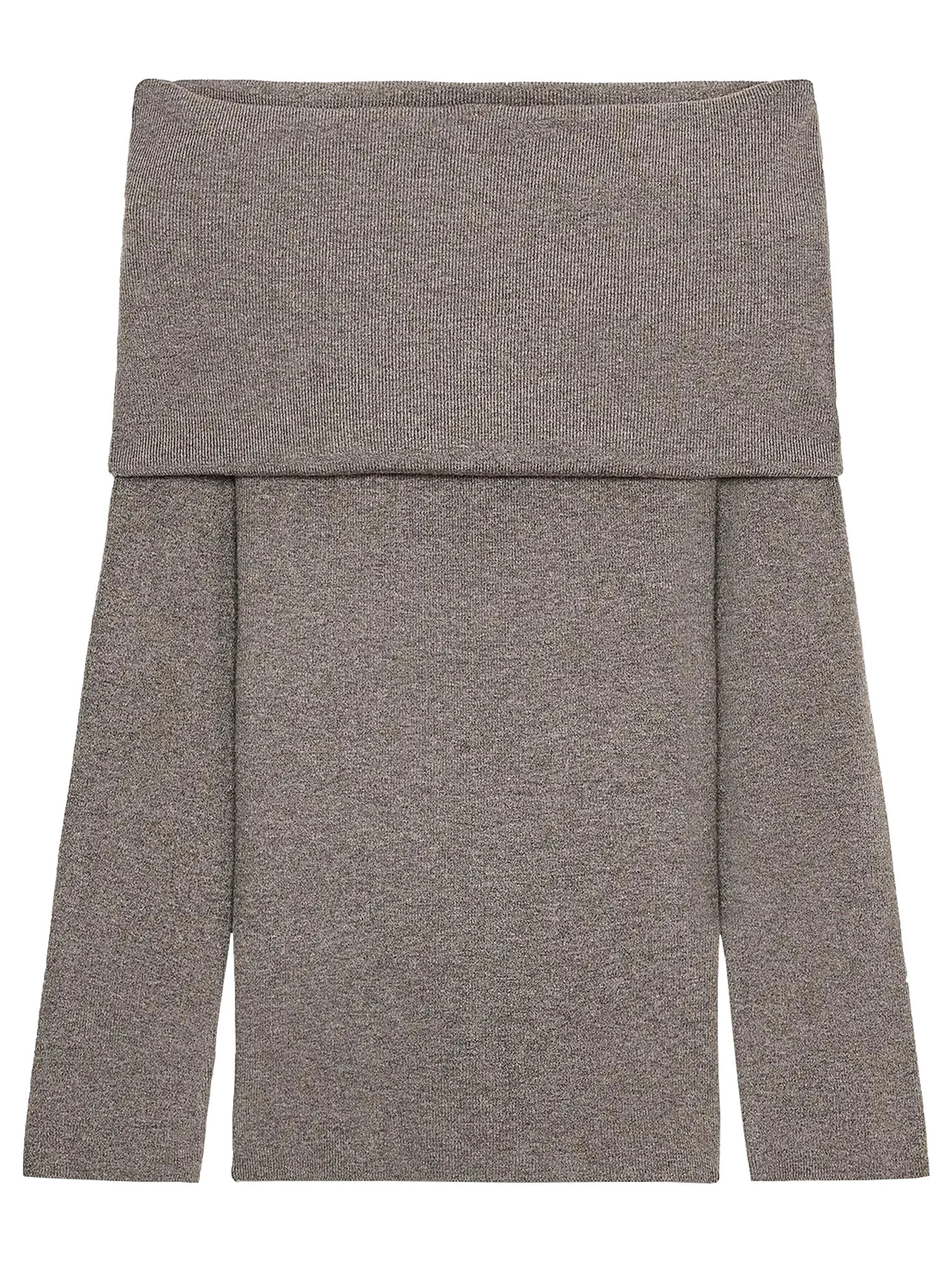 Winter 2025, süßes, schmal geschnittenes One-Shoulder-Strick-Röhrenoberteil für Damen, Faion Casual Sle Long Sve, Mädchenoberteil mit gefaltetem Saum