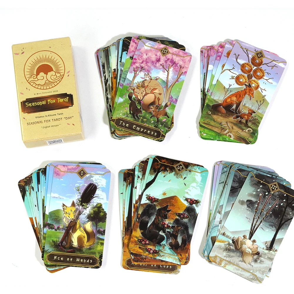 Seasonal Fox Tarot kitseysu to kitsune tarot 78 Cards Tarot english version