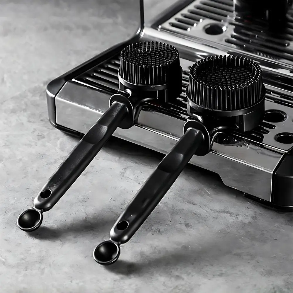 Removable Coffee Machine Brush 51/58mm Silicone Brush Espresso Group Head Cleaner Durable Long Handle Coffee Maker Cleaner Cafe