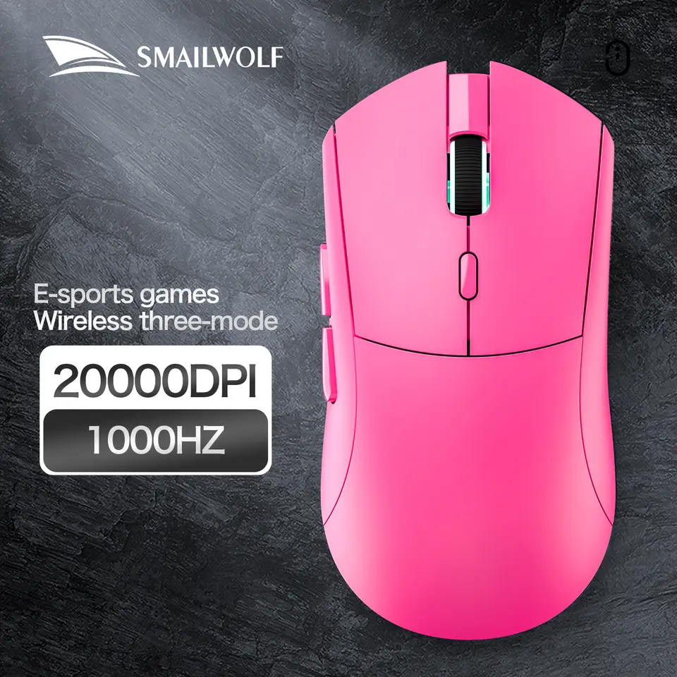 ماوس لاسلكي بلوتوث SMAILWOLF RS7، وضع ثلاثي للألعاب، مناسب لأجهزة الكمبيوتر المحمولة والمكتبية، PAW3311، مناسب للأيدي الكبيرة - 5