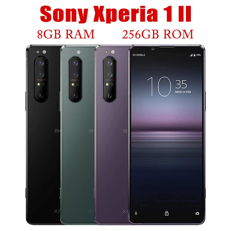 

Unlocked Sony Xperia 1 II 1ii 5G XQ-AT51/AT52 6.5" 8GB RAM 256GB ROM Snapdragon 865 5G Quad 12MP&8MP Original Bar NFC Cell Phone