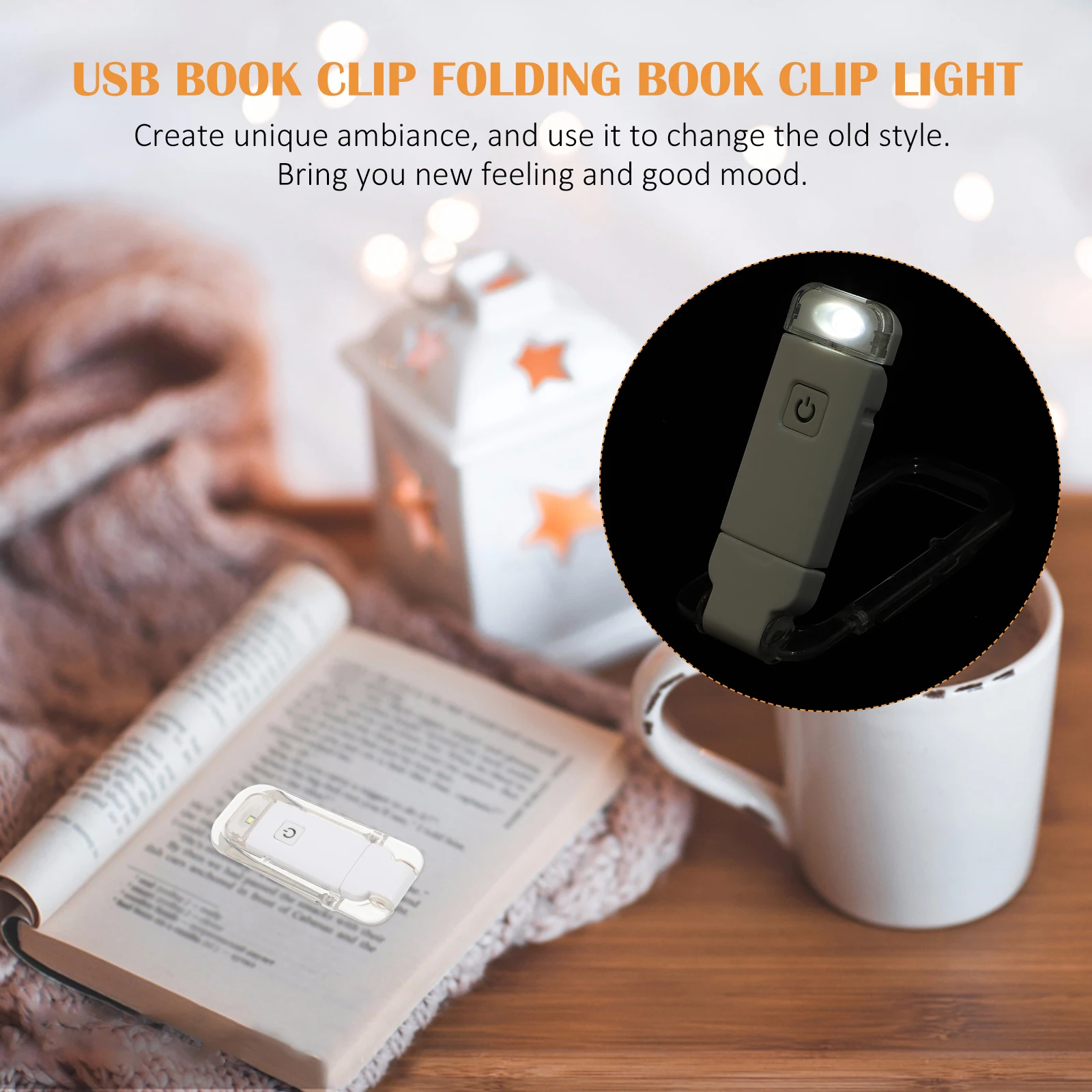 

1pc Creative Usb Clip Lamp Small Clamp For Home Portable Night Light Portable Book Clamp Lamp Simple Book Clip Light
