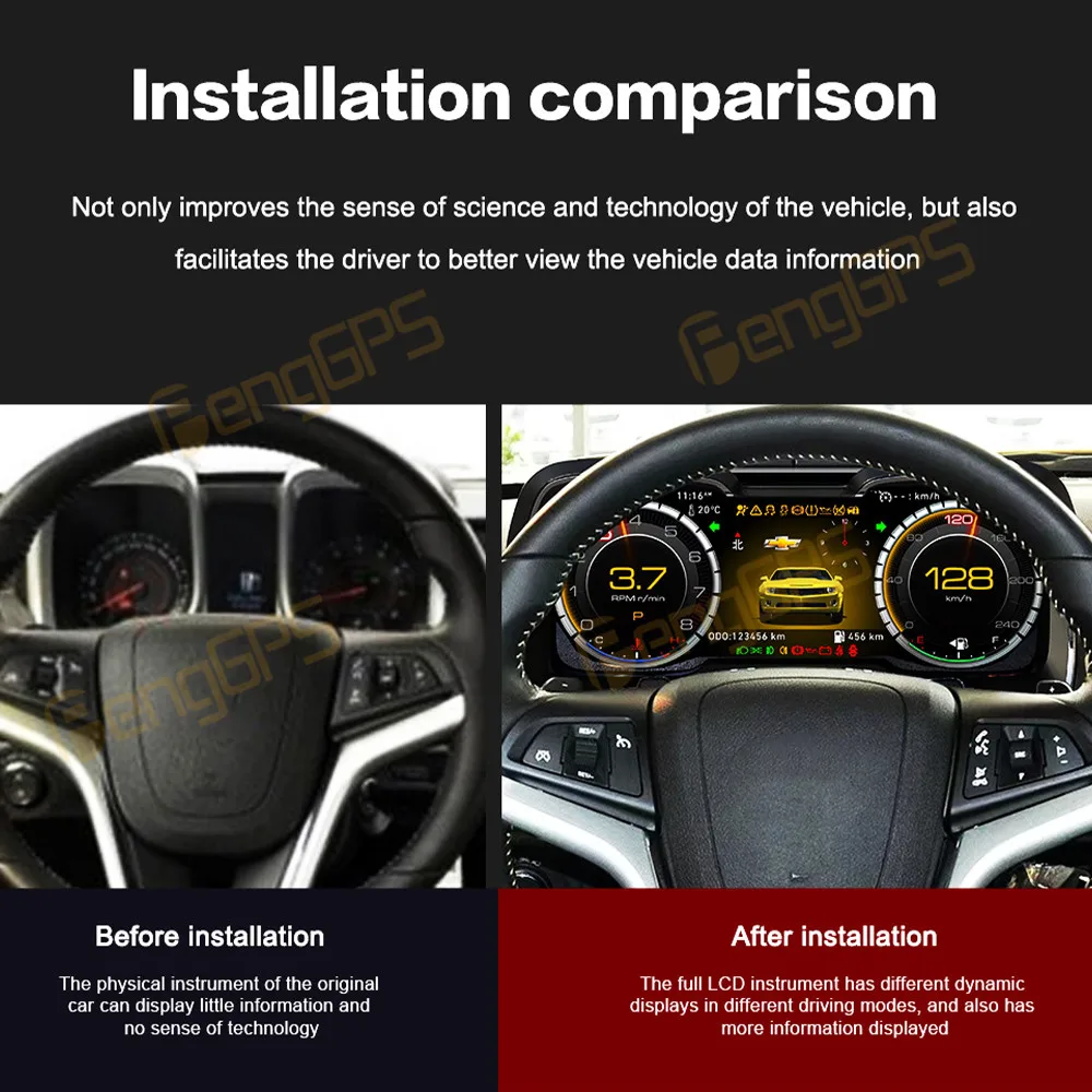 

12,3-дюймовый ЖК-цифровой кластер приборной панели для CHEVROLET CAMARO 2010-2015, спидометр, виртуальная приборная панель, обновление измерителя кабины