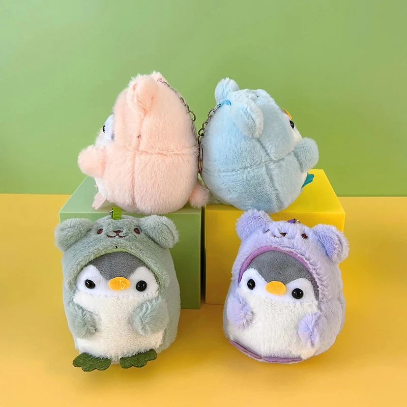 LLavero de pingüino de peluche de dibujos animados para mujer, llavero de bolso de muñeca, llavero de moda para llaves de coche, accesorios para regalos, 1 unidad