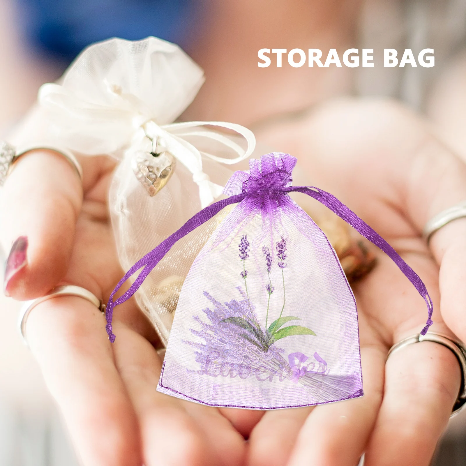 

20pcs Sachet Lavender Bag Empty Bags Lavender Herbs Container Drawstring Spice Bag Jewelry Pouch Gauze Storage Organizer