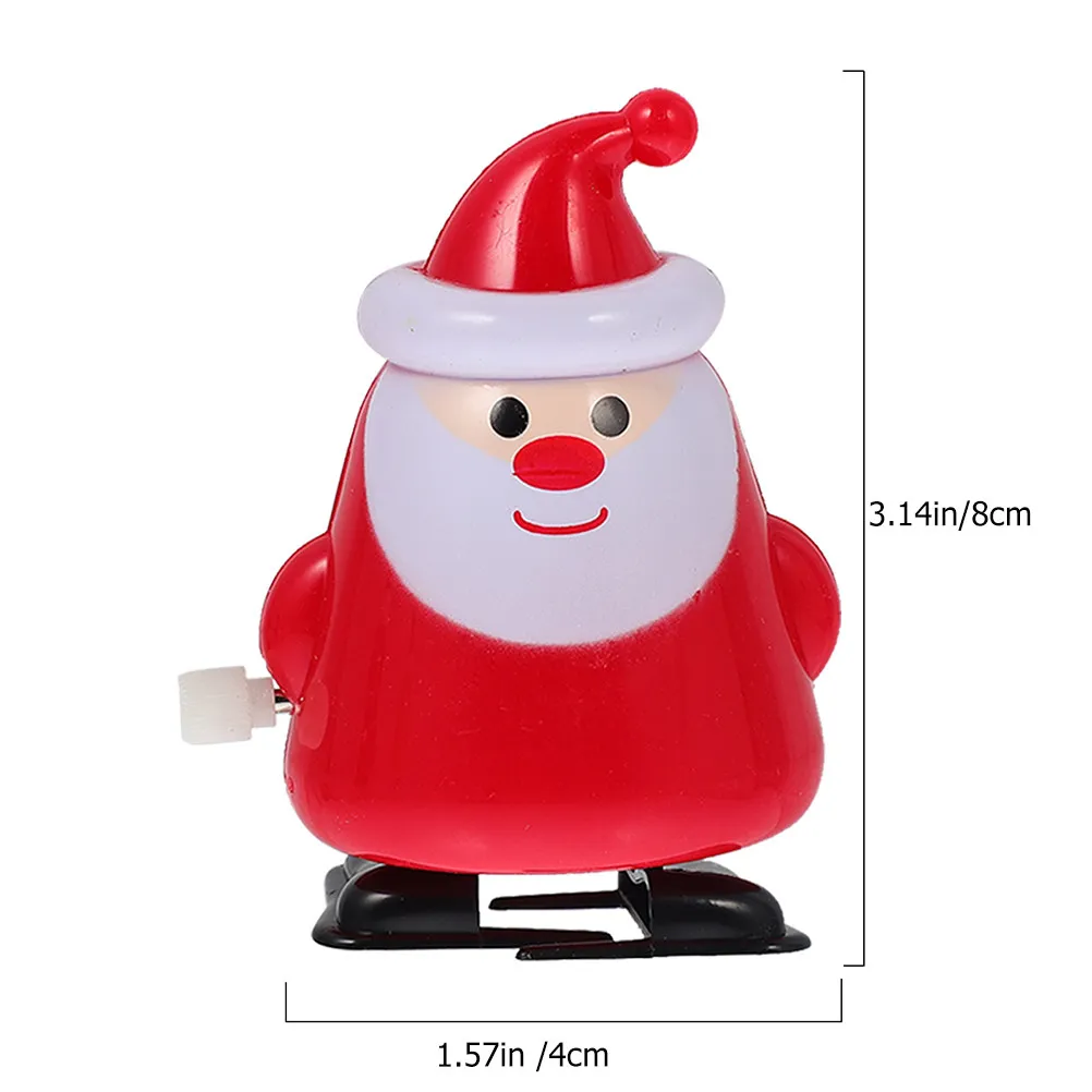 3Pcs Santa Christmas Wind Up Item Plastic Compact Children Walking Playthings Christmas Party Favors Kids Supplies