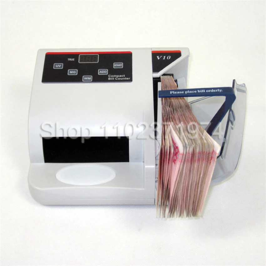 V10 Portable Money Counter Multi-Currency Cash Banknote Money Bill Counter Counting Machine Financial Equipment EU/US Plug