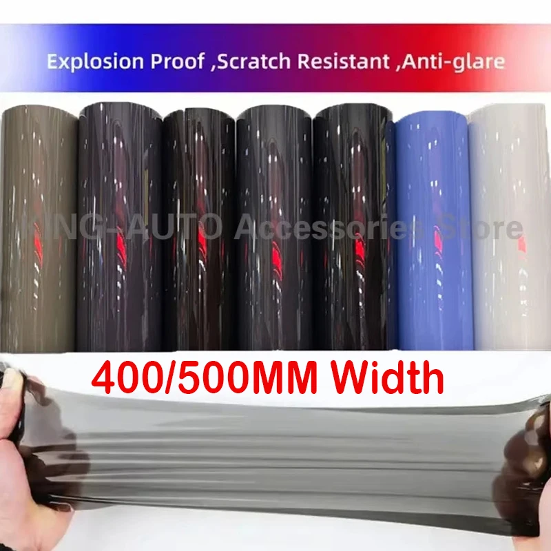 

40/50cm CAR PPF headlight tint film tph pu car wrapping anti-scratch Protective car lamp taillights black gray transparent