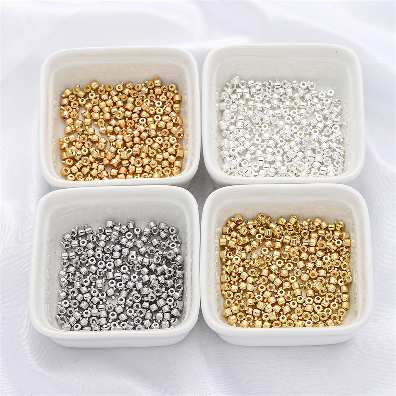 1Pc 3.2mm Copper Clip Clasps Crimp End Beads Positioning Buckle Bracelet Stopper Beads Closures For DIY Jewelry Making Supplies