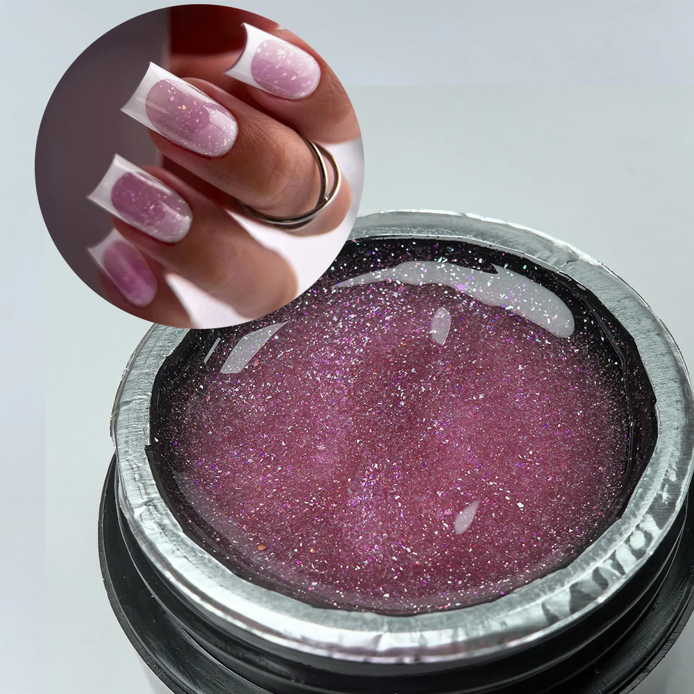 Jillnails 100g Glitter Shimmer Milky Hard Gel Builder Nail for