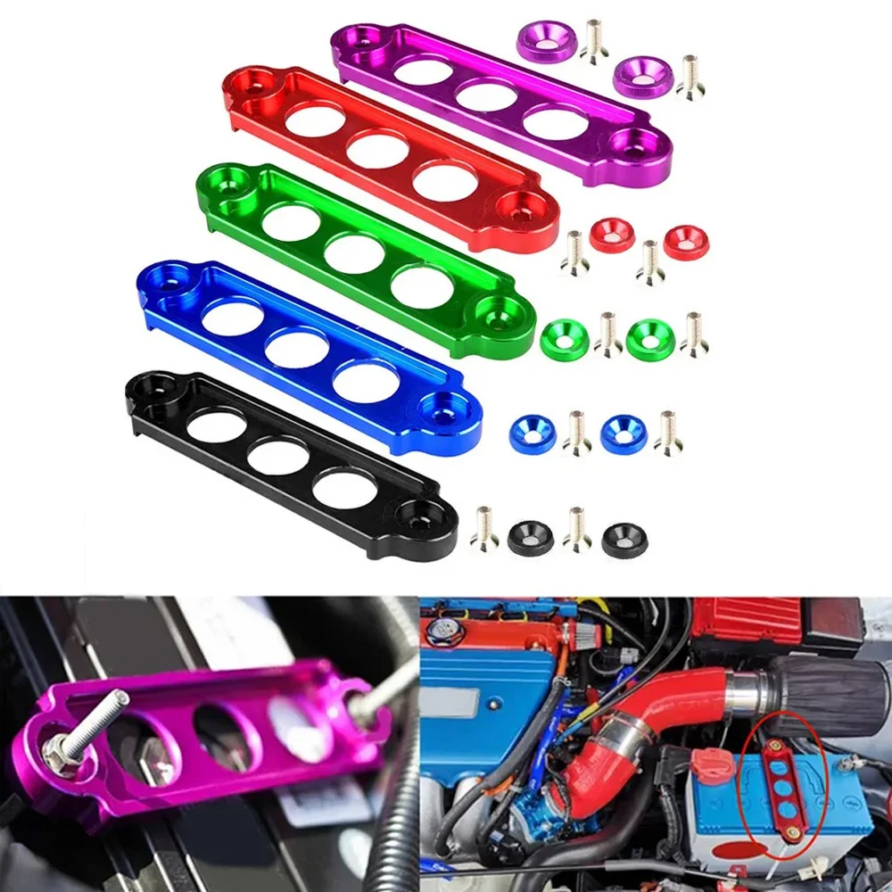 Universal 17CM Battery Tie Down Fasten Bracket Aluminum Racing Holder Kit for Honda Civic CRX 88‑00 Mod Parts