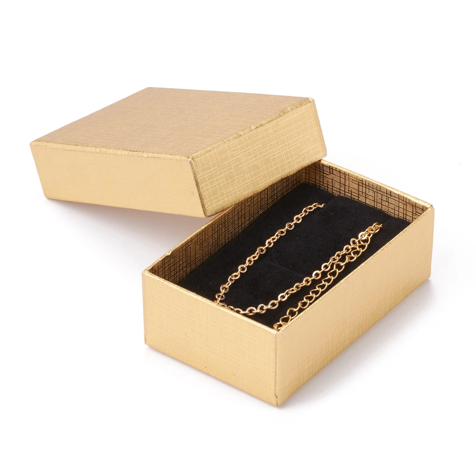 32pcs Rectangle Cardboard Gift Box 3 Colors Texturing Jewelry Sponge Box for Bracelet Necklace DIY Present Packing 8.3x5.2x2.9cm