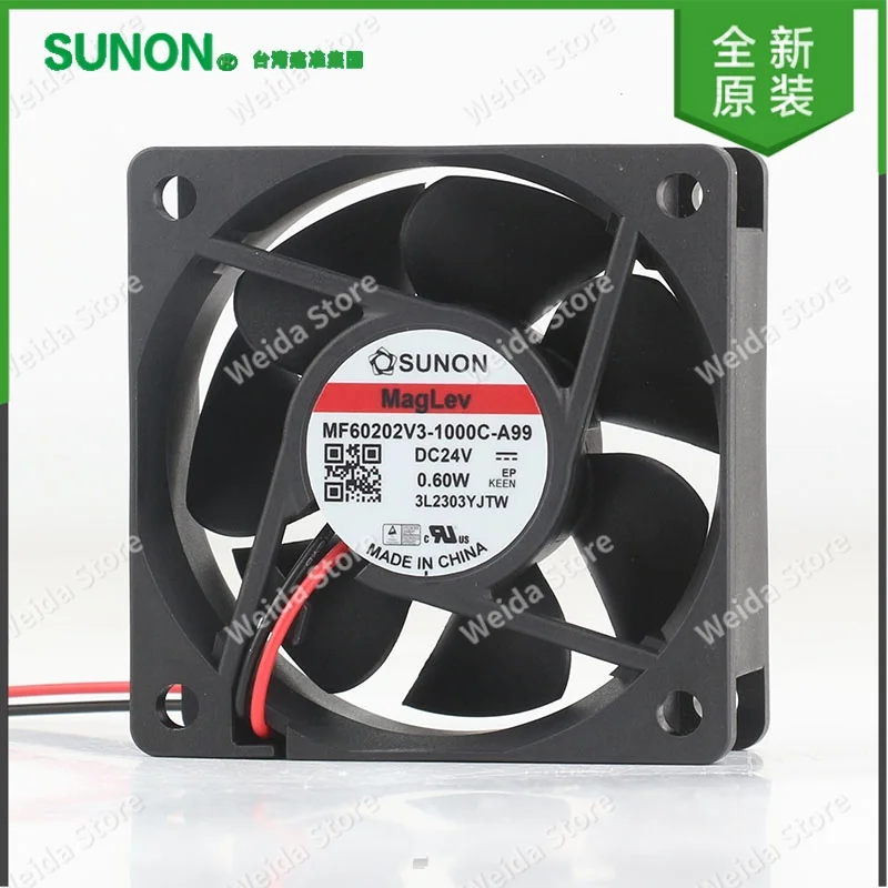 MF60202V3-1000C-A99 SUNON Fan 6020 60X60X20MM 6CM 5V 12V 48V DC 24V 6cm Silent Fan