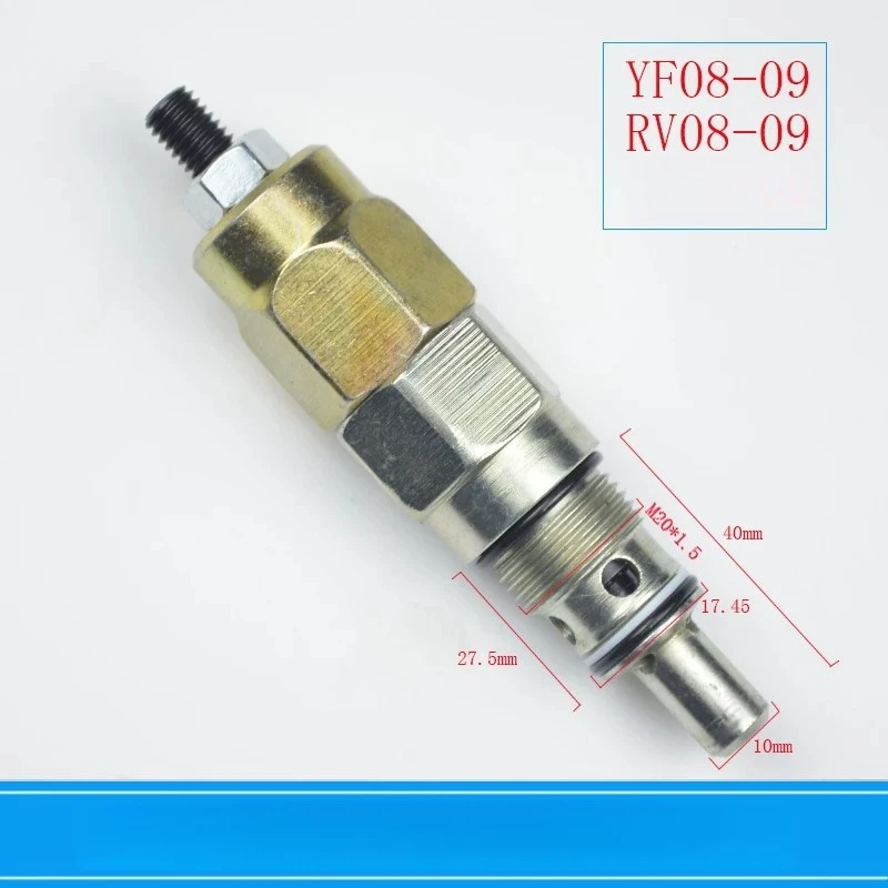 YF08-09 RV08-09 Threaded Cartridge Hydraulic Direct Acting Relief Safety Valve