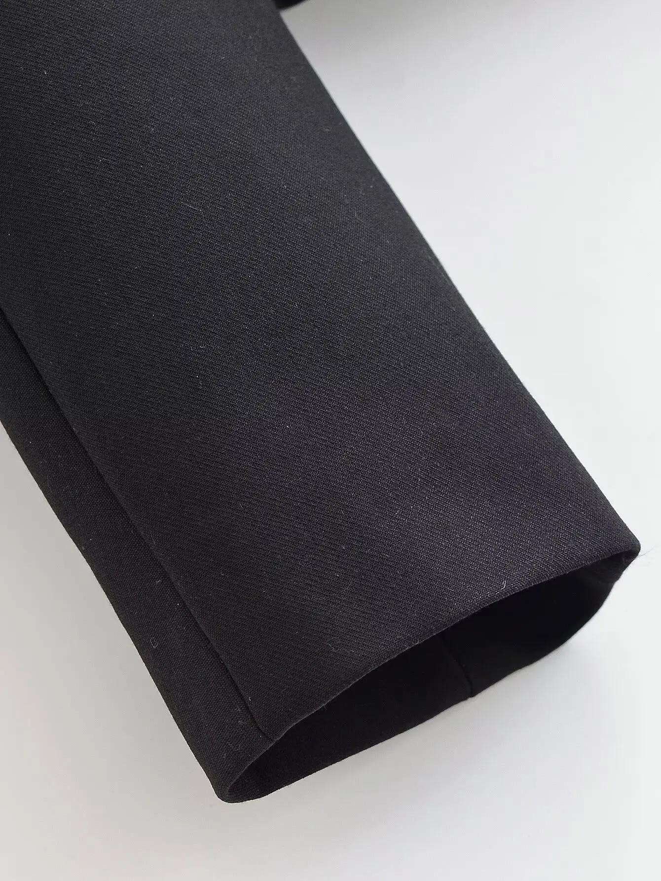 HH Damen Vintage Napoleon-Jacke Stehkragen Doppelreihig Schmal Geschnitten Schwarze Kurze Oberbekleidung Herbst Formelle Bürokleidung – Detail 8