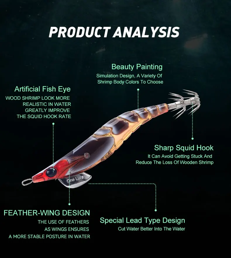Kingdom 6pcs EGI Squid Bait Set 2.2# 2.5# 3.0# Artificial Jigging Lures Sea Fishing Octopus Cuttlefish Luminous Sinking Lure