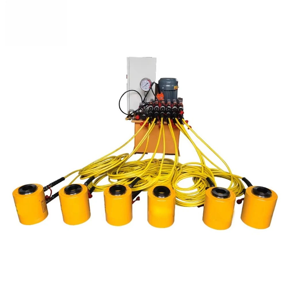 100T 200T 300T Flatbed Synchronous Lifting Hydraulic Jack 3 in 1 Multi-stage Hydraulic Jacking System