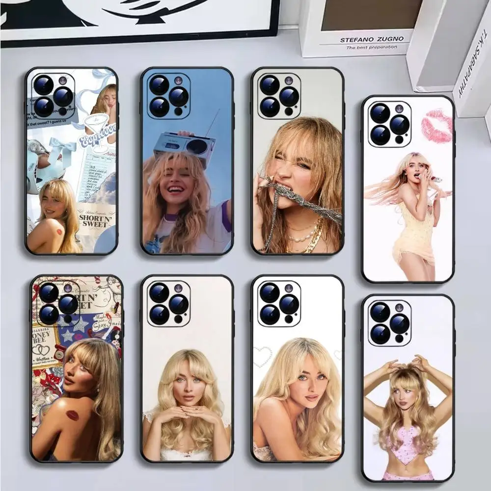 

Singer Sabrina Carpenter-r Phone Case For iPhone16,15,14,13,12,11 Plus,Pro Max,XS,X,XR,SE,Mini,8,7,Soft Black Cover
