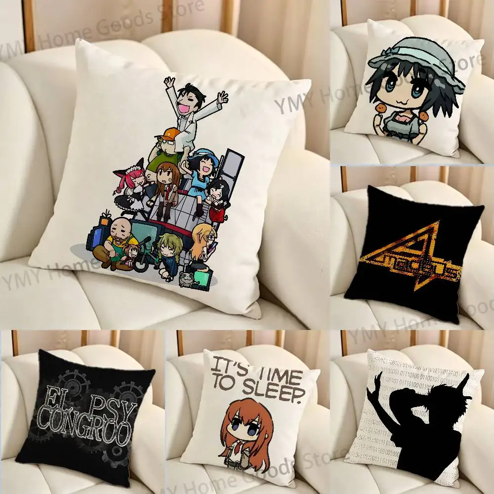 

Steins G-Gate Cartoon Cartoon Printing Pillowcase Customized Pillow Cover for Sofa Home Decor