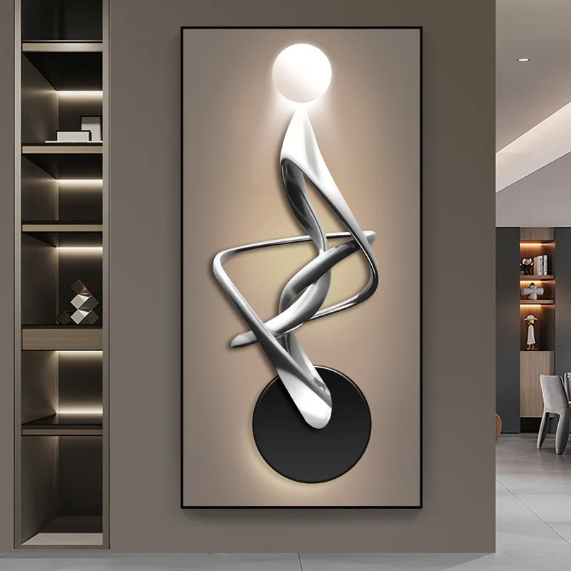 Modern Luxury Statue Canvas Posters and Prints 3D Sculpture Decorative Painting for Porch Interior Room Wall Decoration Wall Art