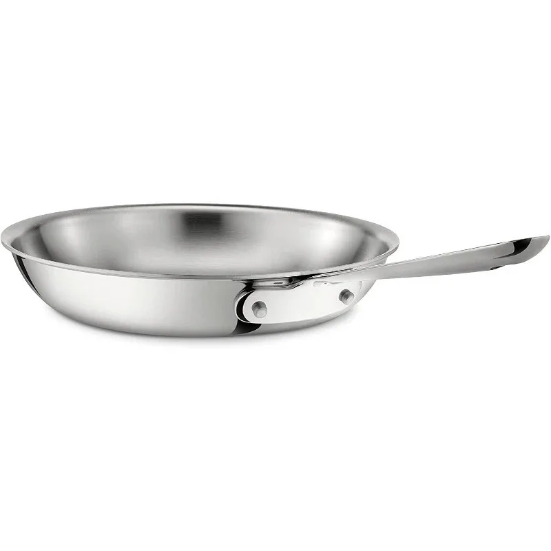 Tri-Ply Stainless Steel Frying Pan, Induction & Dishwasher Safe, Multi-Layer Composite Cookware