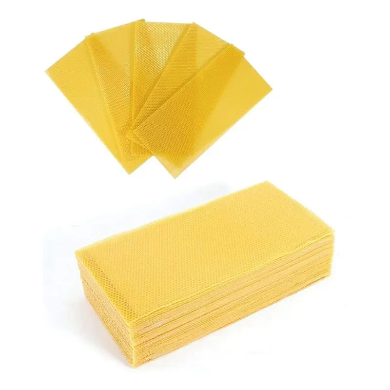 30Pcs Beeswax Sheets, Natural Wax Foundation For Bee Frames, Bee Foundation Sheets For Candle Making (16.34 X 7.68Inch)