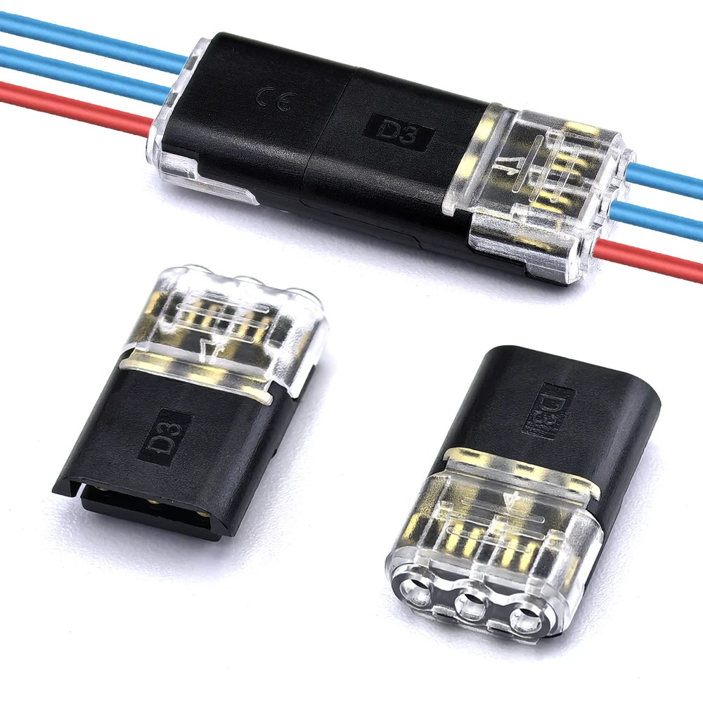 10/30/50 قطعة سلك توصيل موصل طرفي ، 3-pin ثنائي الاتجاه المكونات في كابل مشبك موصل تيار مستمر قفل غطاء مناسبة LED #1