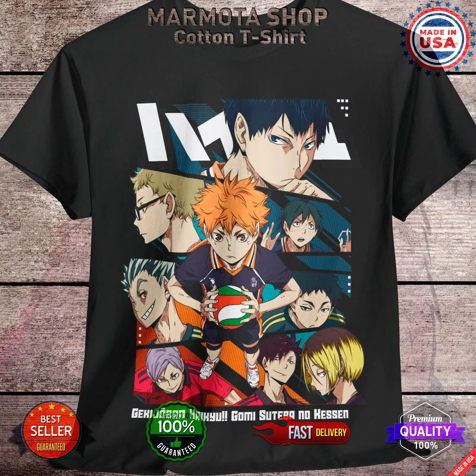 Hinata Shoyo Haikyuu Tobio Kageyama Shirt Anime Japanese Tee T-Shirt Volleyball