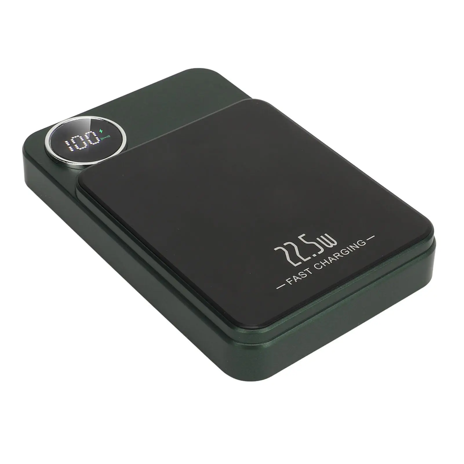 무선 휴대용 충전기 정확한 전력 디스플레이 5000mah 배터리 내장 자기 보조베터리 15W 녹색