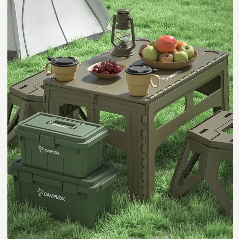 Portable Folding Camping Table Picnic Outdoor IGT Compatible Height Adjustable Lightweight Plastic Market Stall Nature Hike