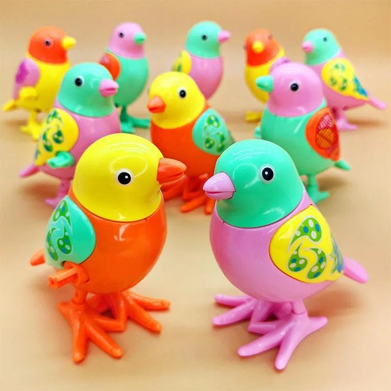 2024New Clockwork Toy Children's Cartoon Winding Creative Jumping Little Magpie Bird Animal Model Baby Gift