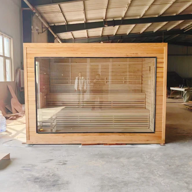 Customized New Products Red Cedar Wooden Harvia Infrared Sauna Dry Steam Heathy Spa Tub Sauna Room